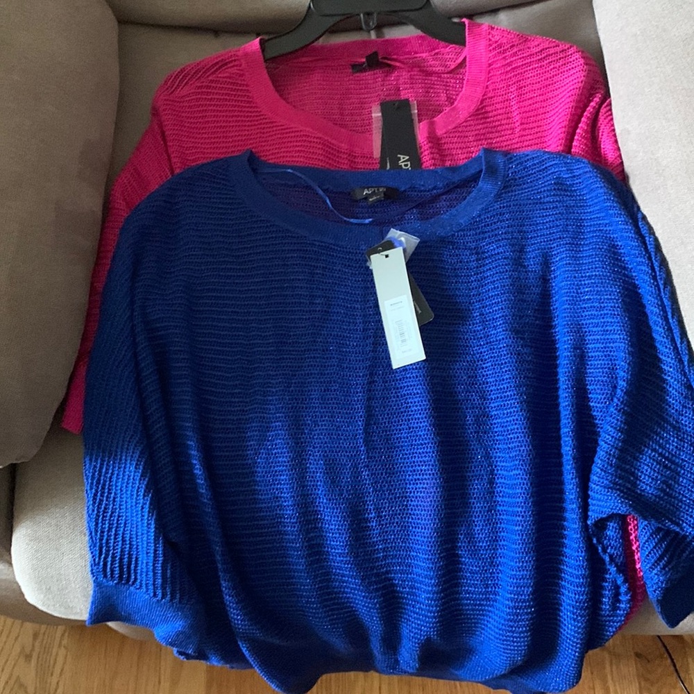 2 sheer Apt 9 shimmery tops